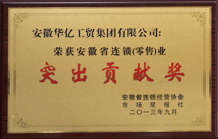 華億集團榮獲安徽省連鎖業(yè)突出貢獻獎