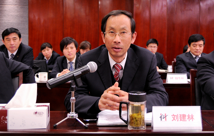 集團(tuán)財(cái)務(wù)總監(jiān)劉建林討論發(fā)言